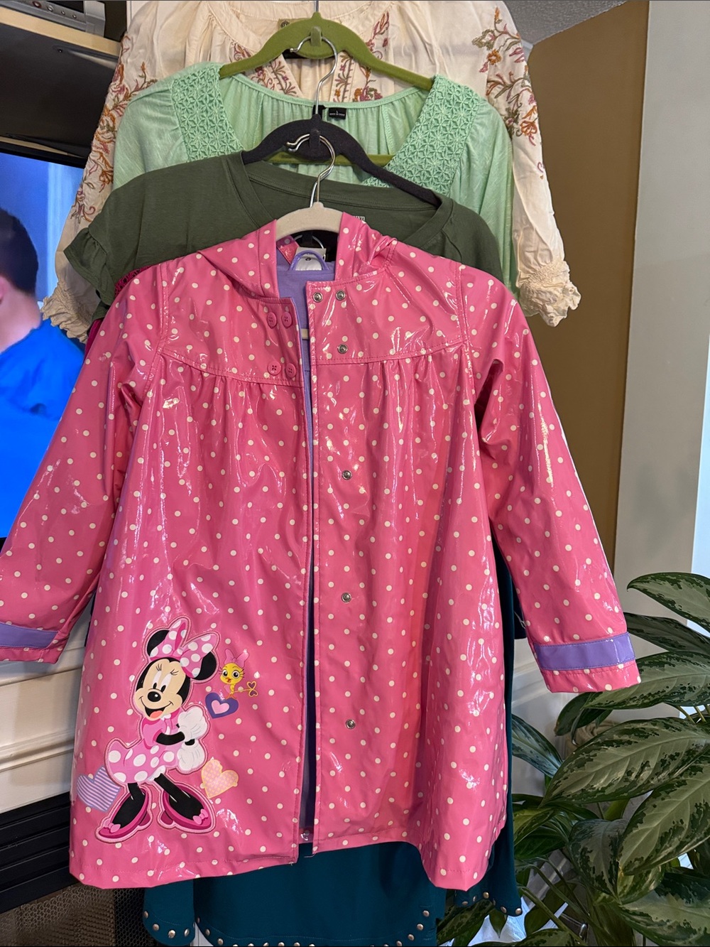 Disney Pink Minnie Mouse Polka Dot Raincoat with Hood